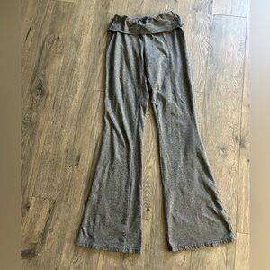 Forever 21 Women's Dark Gray Fold-Over Waist Flare Pants